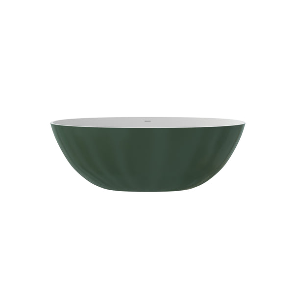 English Elm 65" Stone Resin Deep Soak Freestanding Tub Matte Finish Spa Bathroom Retreat T3785P353982