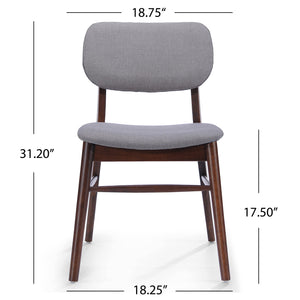 English Elm Christopher Knight Home® - Set Of 2 Mid-Century Dining Chairs - Walnut Frame & Light Gray Upholstery For Timeless Style N759P307029D