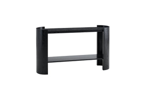 English Elm Double-layer Matte Black Console Table Curved Shelf Minimalist Entryway Sofa Side W3875P388012