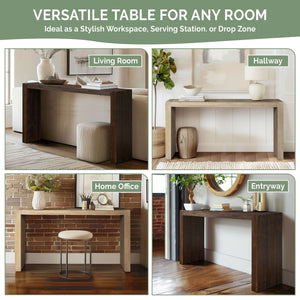 JLA Home INK+IVY - Counter-Height Acacia Console Table with Wire-Brushed Finish, Decorative Hardware, Slim Versatile Design Brown II120-0509