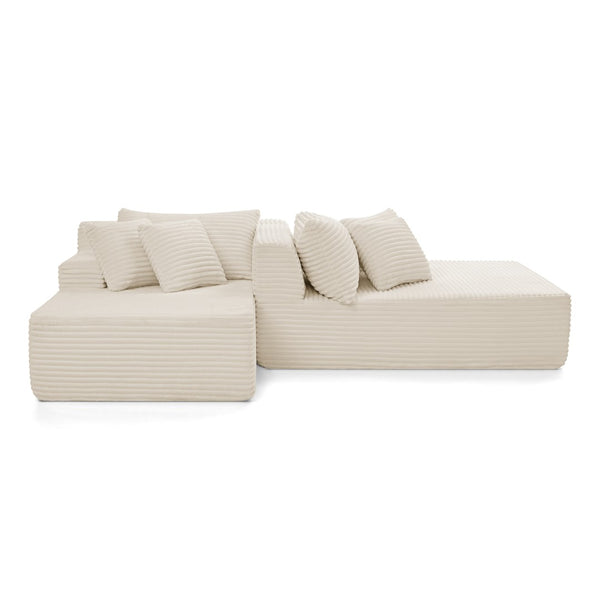 English Elm Two-Seater Velvet Lounge Chair - No Assembly Modern Soft Sofa For Living Rooms & Bedrooms, Beige W487S00349-GIGA