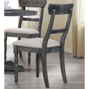 English Elm Set Of 2 Dining Chairs With Padded Cushions - Light Brown & Weathered Gray For Ultimate Comfort B016P314430-GIGA