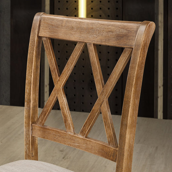 English Elm Windvale Cottage Oak Upholstered Dining Chairs Set of 2 for Farmhouse Tables T2574P164560