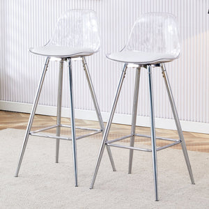 English Elm Modern Pu Leather Upholstered Barstools with Slim Metal Legs for Kitchen Counter Seating W1151P154367
