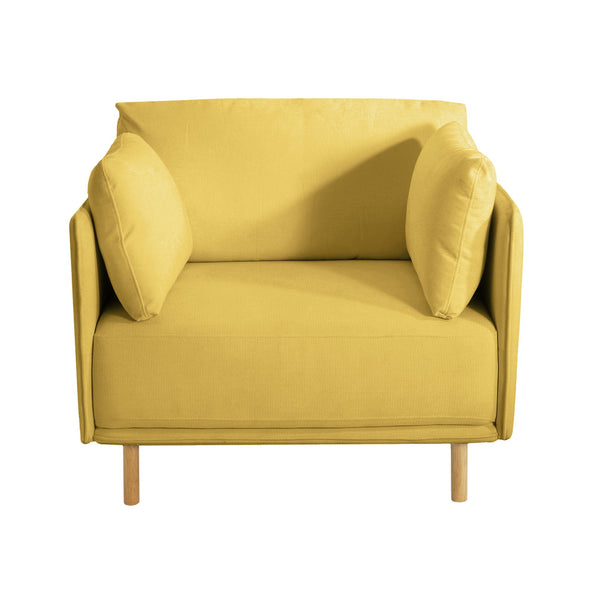 English Elm 39" Scandinavian Accent Chair Plush Upholstered Cushions Solid Wood Legs Modern Lounge N767P208311Y