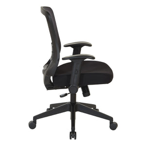 OSP Home Furnishings Dark Air Grid Mesh Back Manager Chair with Lumbar Support and Ergonomic Synchro Tilt Control 515-F37N1F2