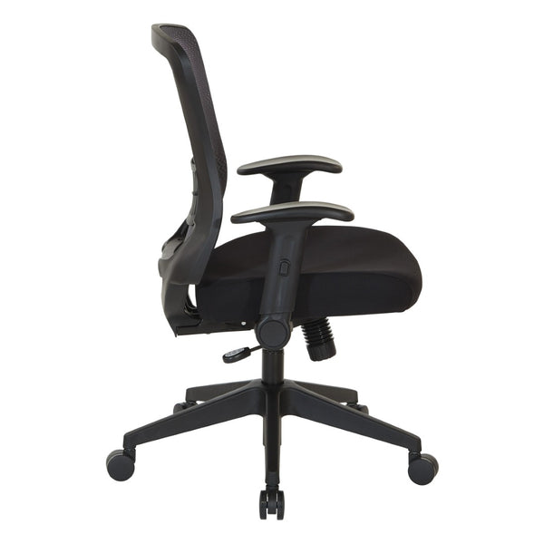 OSP Home Furnishings Dark Air Grid Mesh Back Manager Chair with Lumbar Support and Ergonomic Synchro Tilt Control 515-F37N1F2