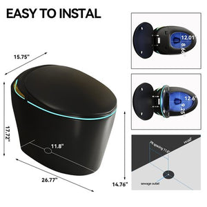 English Elm Unique Smart Toilet with Built in Bidet Auto Lid Foot Sensor and Warm Air Dryer W3133P384976