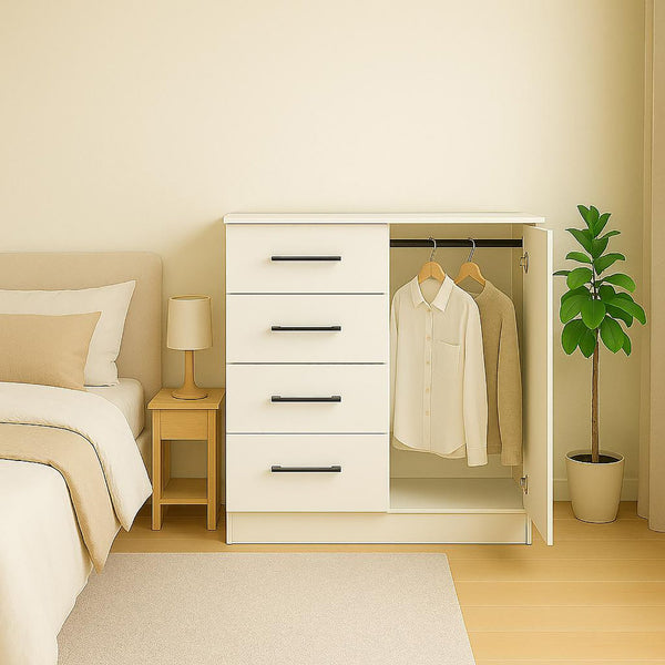 English Elm Robin Gentleman's Chest White — Space-Saving 3-Drawer Wood Dresser, Water/Heat & Scratch Resistant, Eco-Friendly Materials B040S00108