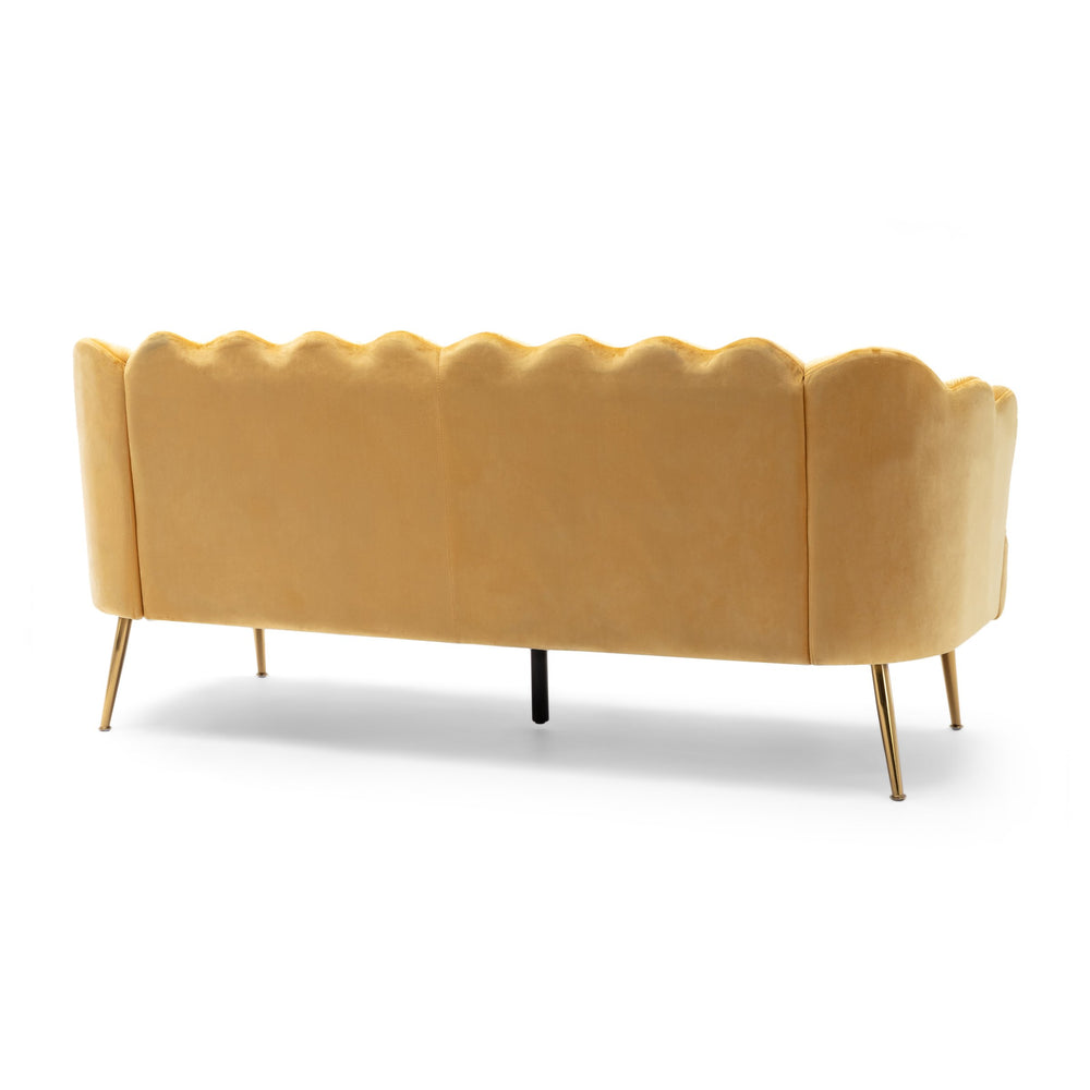 English Elm Christopher Knight Home® - 3 Seater Sofa - Luxurious Honey Velvet Upholstery With Gold Legs, Modern Glam Design For Any Space 70395.00A_70395.00B