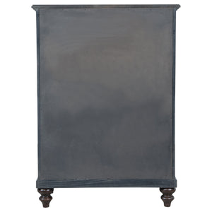 English Elm Berwick Five Drawer Chest with Oak Veneer and Gunmetal Hardware for Bedroom Storage B062P440099