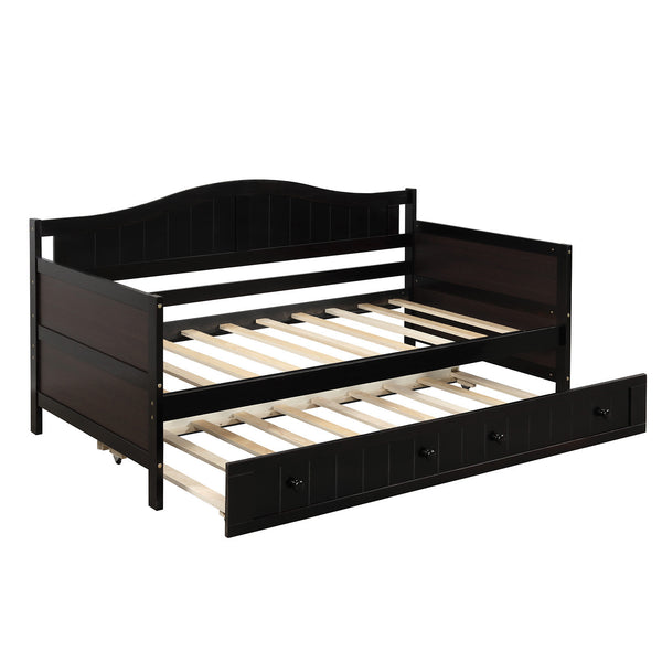 English Elm Twin Cottage Beadboard Daybed with Pull Out Trundle Solid Pine Guest Room Frame N708P357100P