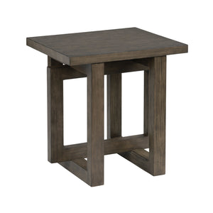 Crestview Collection Transitional End Table - Solid Pine Wood With Geometric Base & Rustic Charm For Modern Spaces Brown Solid Wood Cvfdr1215
