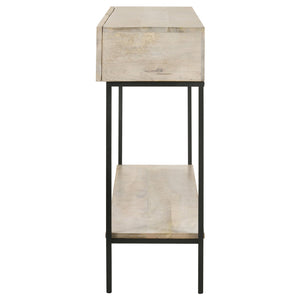 English Elm Terrace Solid Mango Wood Console Table with Drawers Whitewashed Foyer Accent B062P451718