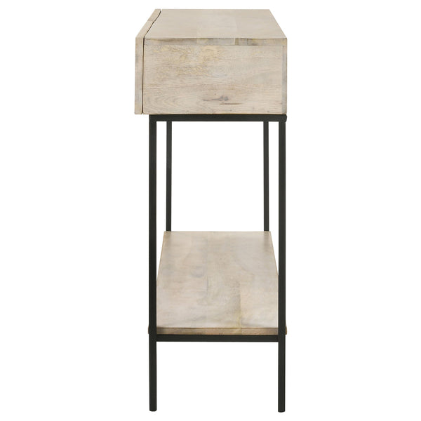 English Elm Terrace Solid Mango Wood Console Table with Drawers Whitewashed Foyer Accent B062P451718