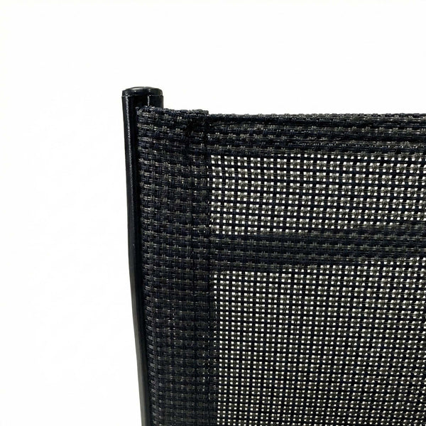 English Elm Outdoor Stackable Folding Chairs Set Ergonomic Mesh Back Steel Frame Patio Seating Black W5159P445935