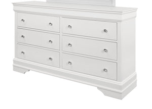English Elm SHAKER Crocodile Textured Chest with Crystal Hardware, Solid Wood & MDF, Contemporary Tapered Legs White 61.42 L x 18.9 W x 36.22 H B201P215905