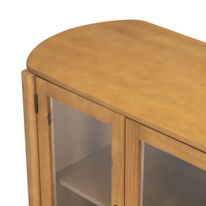 English Elm Christopher Knight Home® - Storage Cabinet - Stylish 4-Door Design For Entryway Or Living Room, Natural Finish, Ample Space N780P330603N