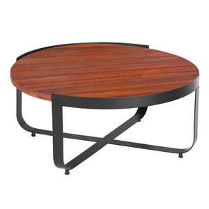 English Elm Christopher Knight Home® - ISAAC Mahogany Acacia Coffee Table with Powder-Coated Metal Frame, Modern Industrial Outdoor Chic N776P288481K