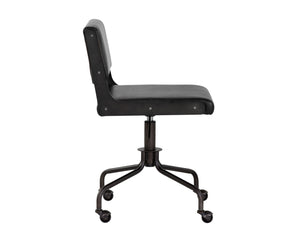 Sunpan Davis Armless Office Chair with Scandinavian Style, Industrial Flair & Exposed Steel Frame Design Dark Bronze / Onyx