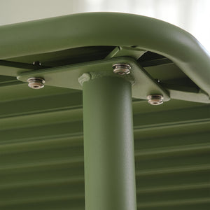 English Elm Sera outdoor square table - waterproof metal courtyard bistro table for balcony, villa, versatile seating Antique Green W3318P308266