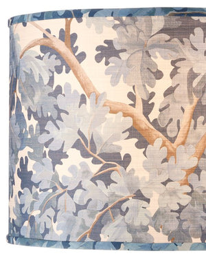 Currey & Company Woodland Drum Lamp Shade - Elegant Oak Tree Design On Fabric For A Stylish Home Décor Upgrade Blue Cotton 0900-6011-currey-company