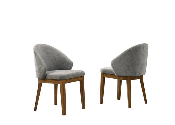 English Elm Andrew Barrel Back Fabric Dining Chairs Set of 2 with Walnut Legs Mid Century Modern B061P474505