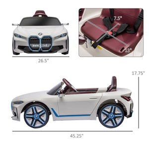 English Elm Aosom Licensed Bmw I4 12v Kids Ride on Car with Remote Suspension and Soft Start W2225P217173