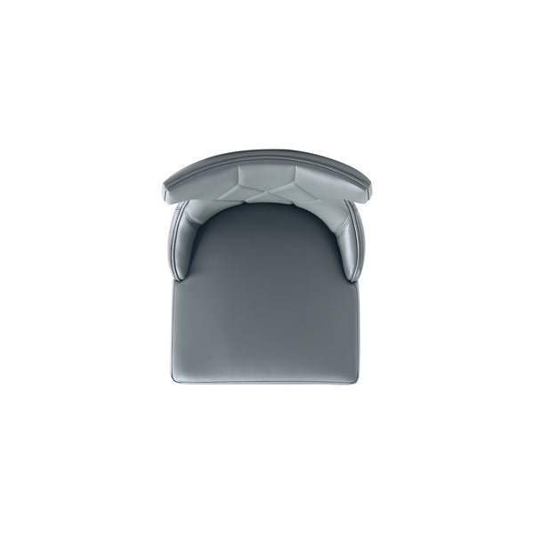 English Elm Reine Solid Beech Wood Upholstered Dining Chairs Set of 2 in Gray Velvet with Diamond Stitching, 300 lb Capacity B365P397816