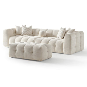 English Elm Alana Biscuit Tufted Chenille Modular Sectional with Configurable Living Room Layout B183S00221