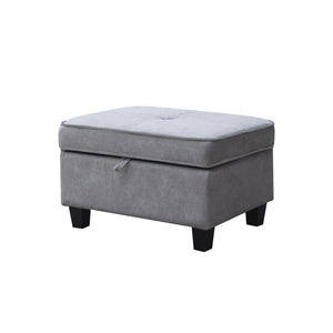 English Elm Harmony Left Chaise Sectional with Storage Ottoman Pocket Coil Gray Fabric Sofa B061S00905