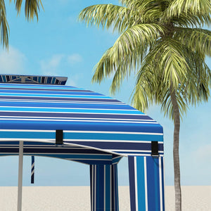 English Elm Outsunny 5.8' Portable Beach Umbrella: Stylish Ruffled Cabana With Double-Top, Vents & Carry Bag W2225P174251-GIGA