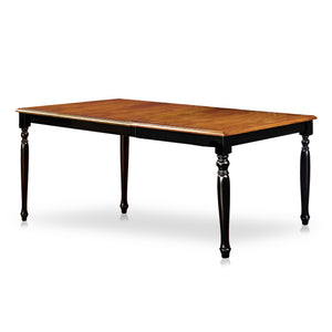English Elm Two-tone Antique Oak Extendable Dining Table with Turned Legs for Farmhouse Rooms B2741P491053