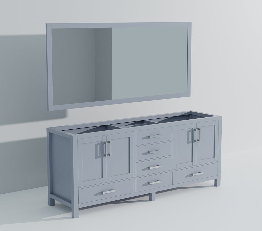 English Elm Dark Grey Double Bath Vanity 84" W X 22" D With Two Stylish Mirrors For Elegant Bathroom Upgrade B2731S00564