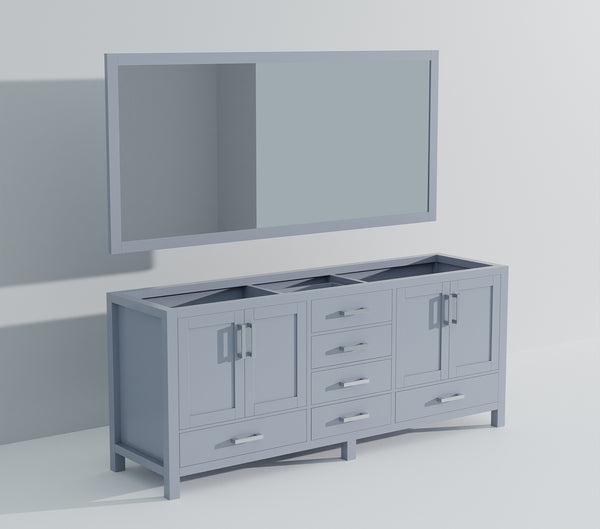 English Elm Dark Grey Double Bath Vanity 84" W X 22" D With Two Stylish Mirrors For Elegant Bathroom Upgrade B2731S00564