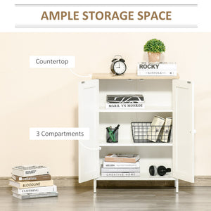 English Elm Homcom Modern Storage Cabinet With Adjustable Shelves, Stylish Double Door Cupboard For Any Space W2225P200527