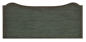 Hooker Furniture Charleston Gullah Green Three-Drawer Accent Chest With Scalloped Legs, Carved Leaf Pulls, Coastal Elegance 6750-85017-38