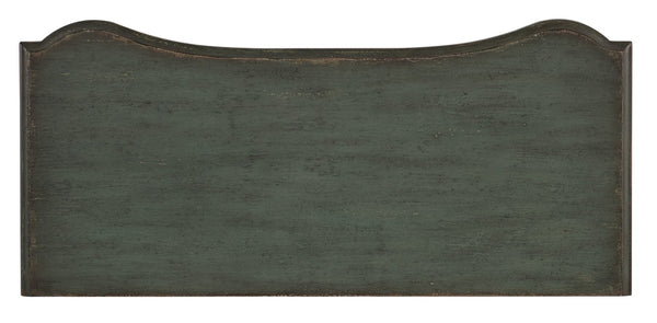 Hooker Furniture Charleston Gullah Green Three-Drawer Accent Chest With Scalloped Legs, Carved Leaf Pulls, Coastal Elegance 6750-85017-38