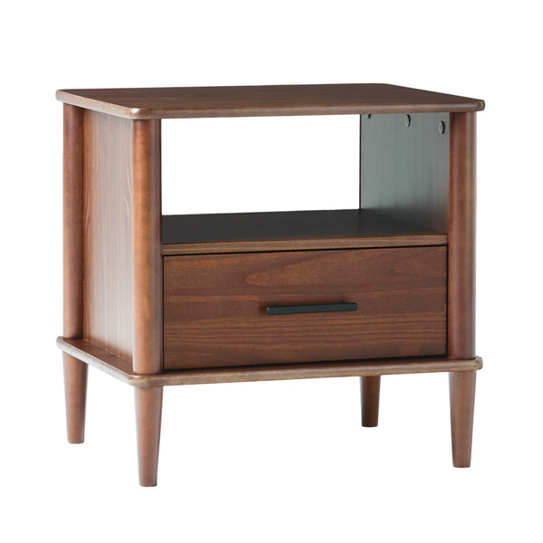 Spindle Mid-century Modern Nightstand with Drawer and Open Cubby for Stylish Storage Solutions