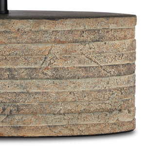 Innkeeper Rustic Oval Table Lamp - Elegant Terracotta Design with Vanilla Linen Shade for Home Decor