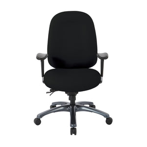 OSP Home Furnishings Multi-function Ergonomic High Back Office Chair with Lumbar Support and Titanium Base High Black 8511-R107