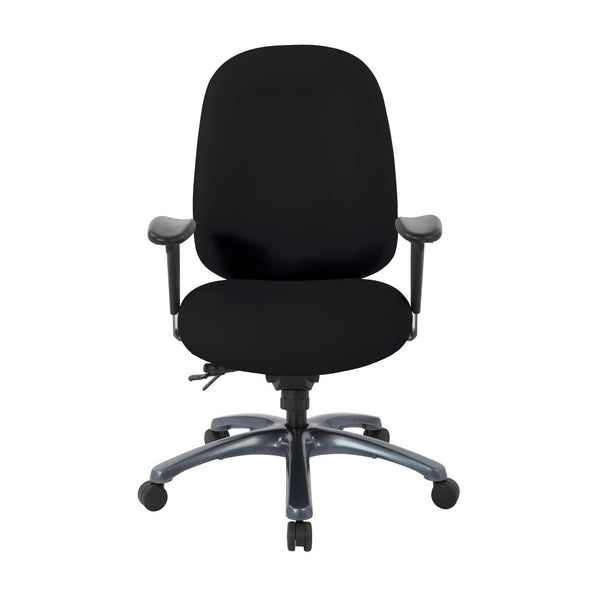 OSP Home Furnishings Multi-function Ergonomic High Back Office Chair with Lumbar Support and Titanium Base High Black 8511-R107