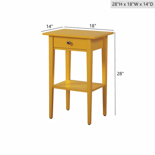 English Elm Contemporary Wenge Nightstand with Drawer and Sleek Modern Design, Durable Particleboard Storage Nightstand Yellow 4.13 L x 15.55 W x 33.07 H B078112071