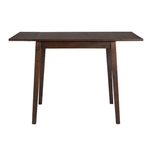 English Elm Foldable Extendable Dining Table Set with Drop Leaves and 4 Upholstered Chairs for Small Spaces Brown N752S010617D