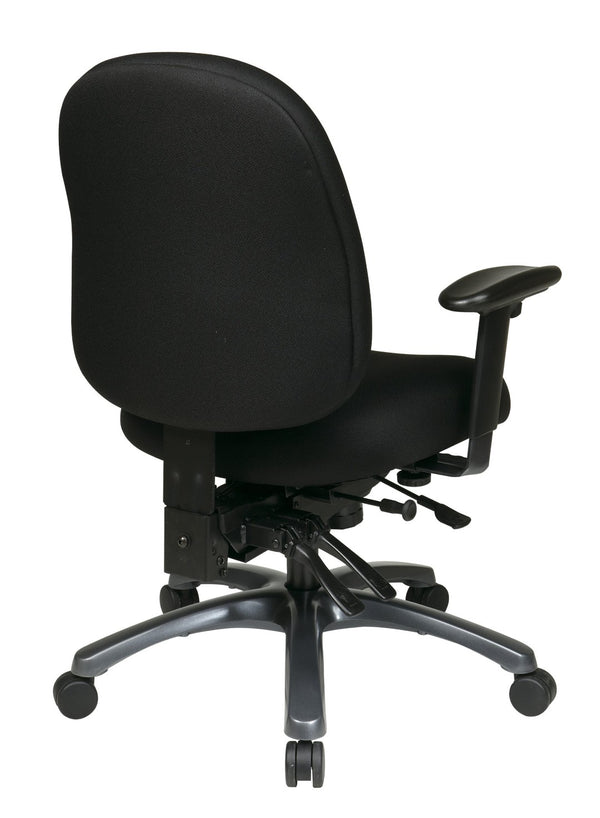 OSP Home Furnishings Multi-function Mid Back Office Chair with Lumbar Support and Titanium Rolling Base 8512-231
