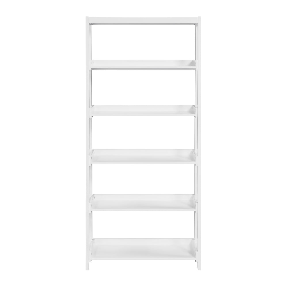 English Elm Modern Four Shelf Wooden Bookcase Vertical Storage Unit for Bedroom or Office White B011P460157