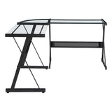 OSP Home Furnishings Prime L-Shape Desk Clear/Black