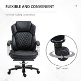 English Elm Vinsetto Big and Tall Executive Office Chair With Wide Seat, Computer Desk Chair With High Back Diamond Stitching, Adjustable Height & Swivel Wheels, Black