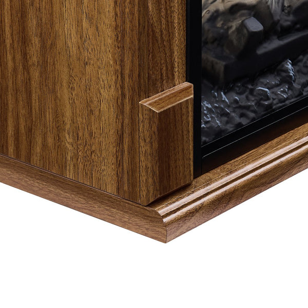 English Elm 28 Inch Electric Fireplace Media Console with Led Flame Ambient Heat Living Room W1769P213565