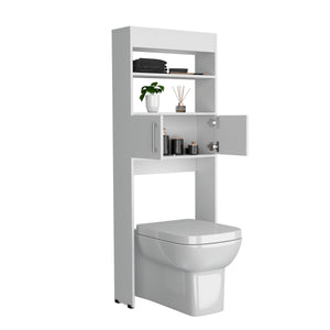 English Elm Madrid Over-The-Toilet Cabinet White - Space-Saving MDF Double-Door Storage with Two Adjustable Shelves, Modern Design, Easy Assembly B200P286971